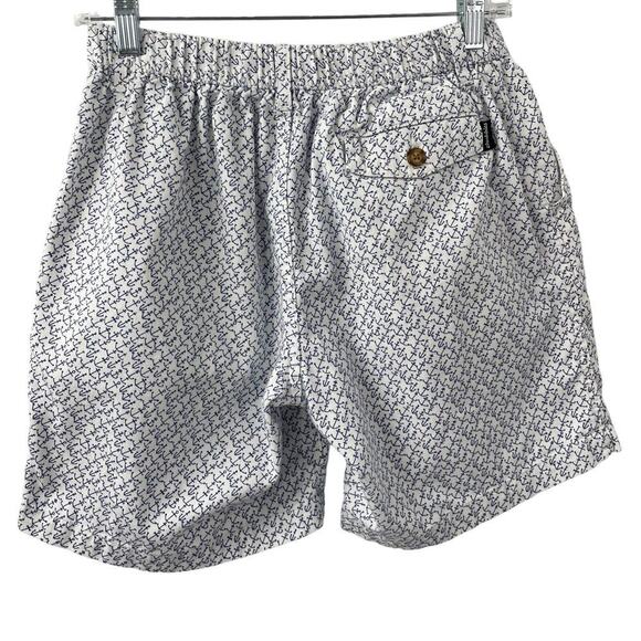 Chubbies M 7” Shorts Nautical Anchor Print White Navy Blue - Picture 6 of 6